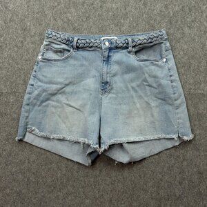 Judy Blue Braided Waist Cut Off Jean Shorts Women's Size 3XL Medium Wash Denim